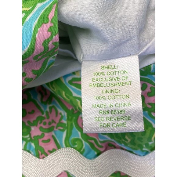 Lilly Pulitzer Size 00 Mini Dress Shorly Blue Green Chomp Alligator Shift Beaded - Picture 5 of 6